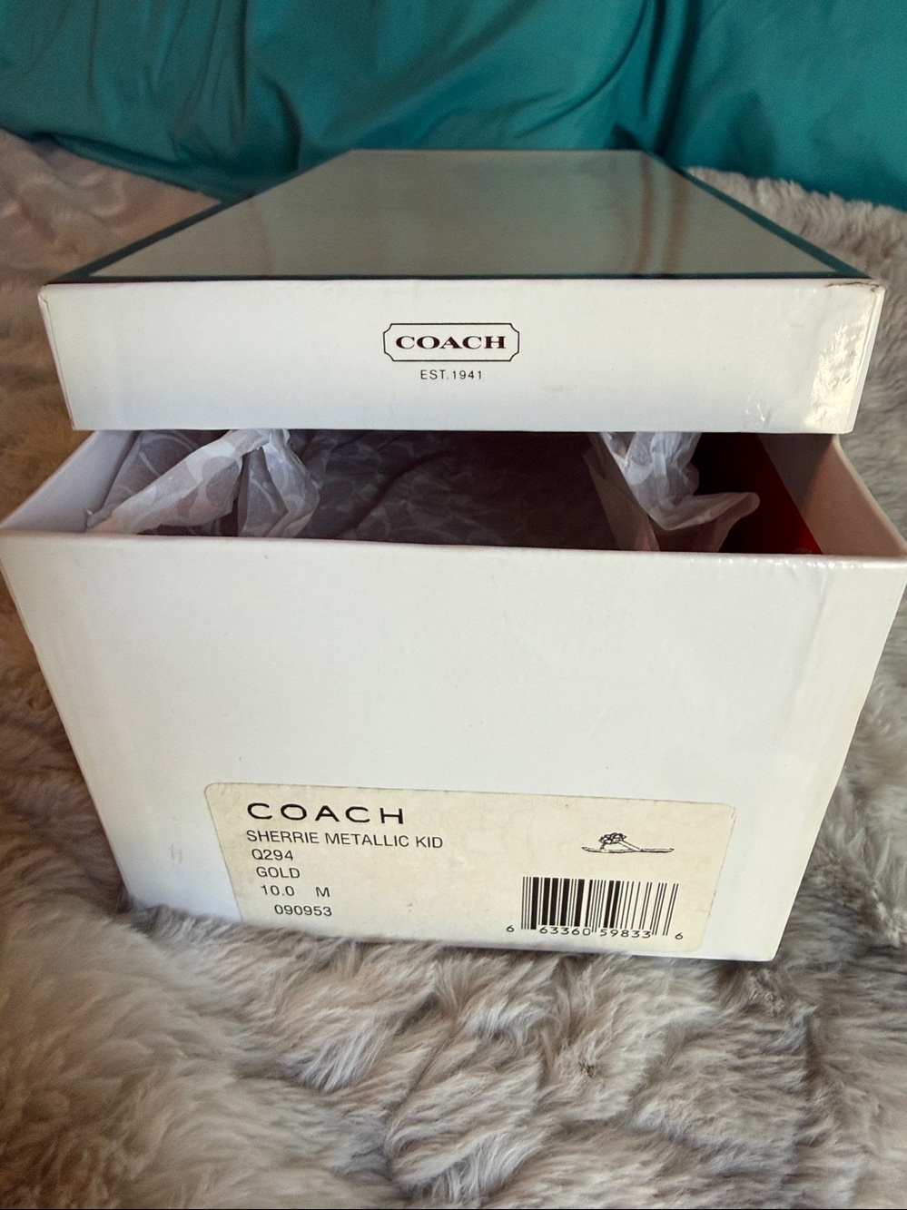 Coach Sherrie Metallic Kid Gold Floral Accent Sandals Size 10 M - Picture 6 of 7
